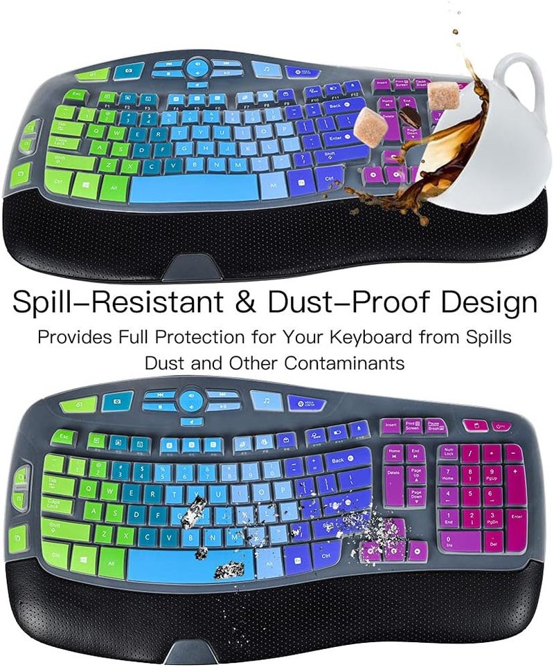 imComor Keyboard Cover for Logitech K350 MK550 MK570, Ultra Thin Keyboard Cover Skin for Logitech K350 MK550 MK570 Keyboards Covers Protector Accessories, Rainbow - Image 5